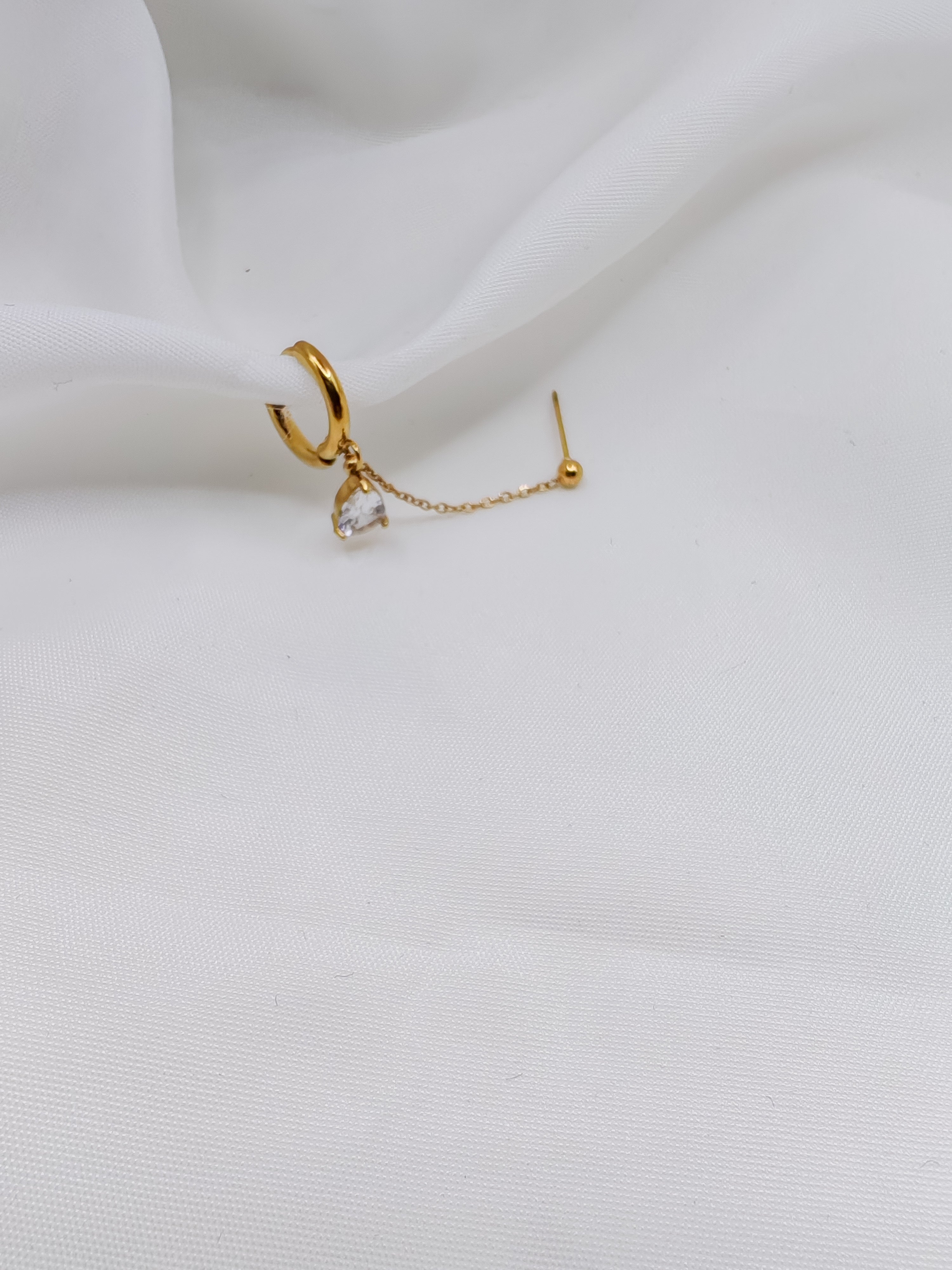 Kimberly boucle d'oreille en acier inoxydable or, hypoallergénique, waterproof.