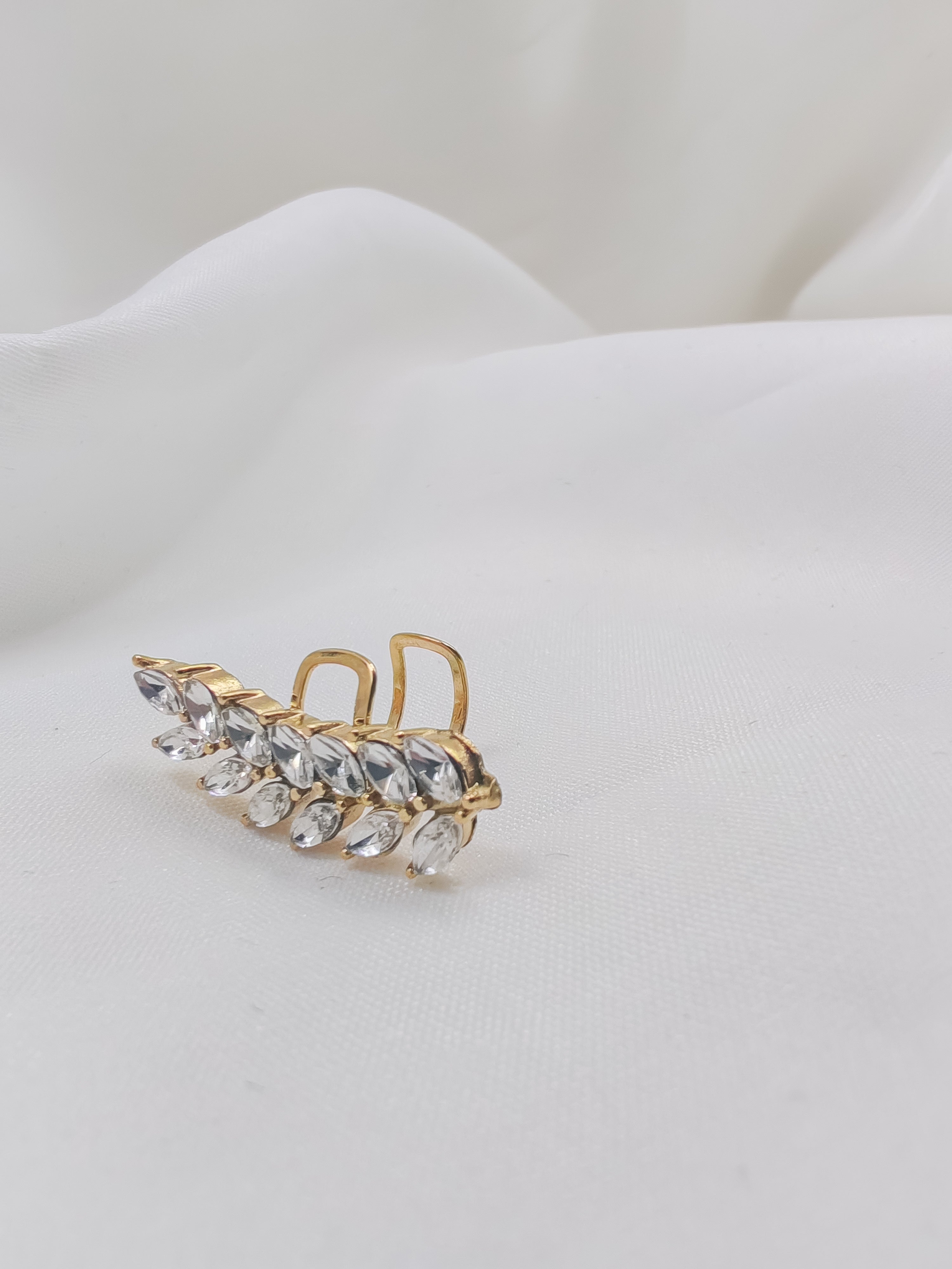 Marina earcuff en acier inoxydable or, hypoallergénique, waterproof, bijou femme.